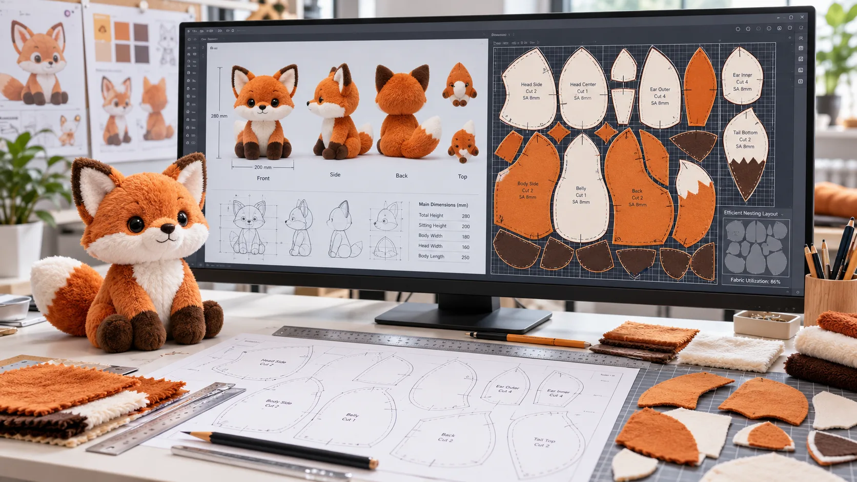 Plush prototype development and precision 3D pattern making engineering breakdown