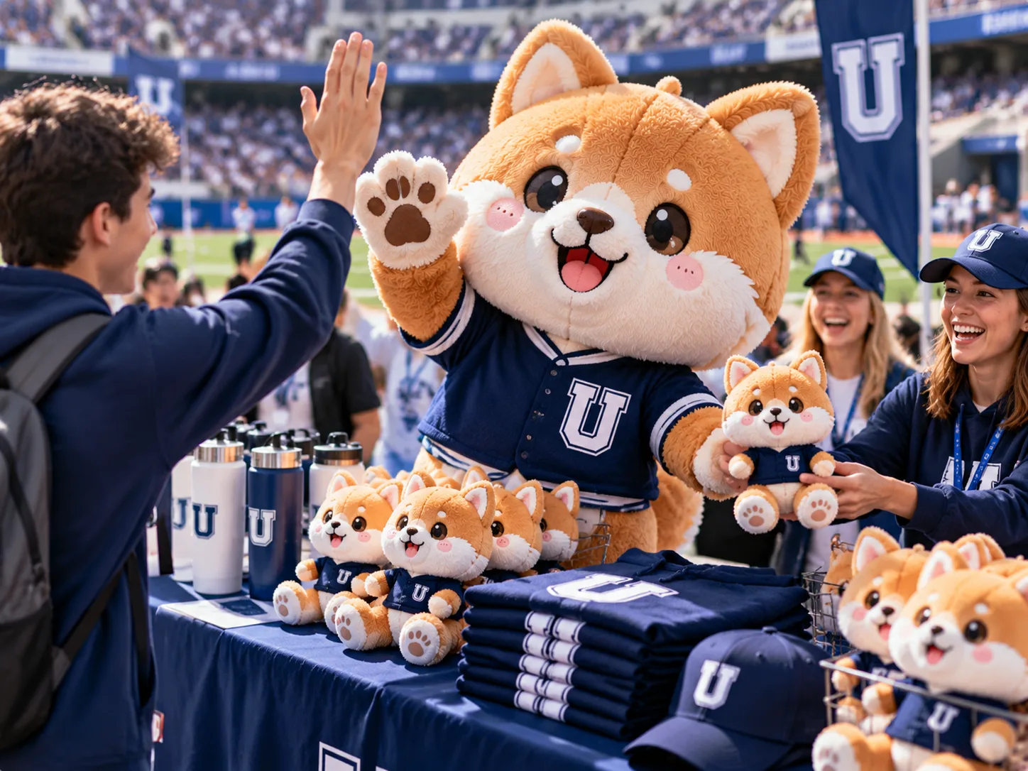 Werbe-Maskottchenartikel mit Markenlogo für Sport-Franchises und Universitätscampus