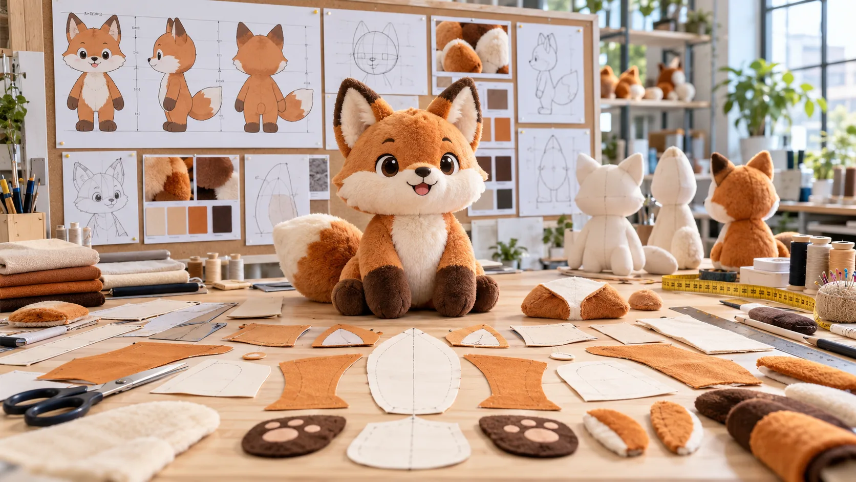 Schnittmustererstellung und Konstruktion anatomischer Strukturen für individuelle Maskottchen-Plüschtiere