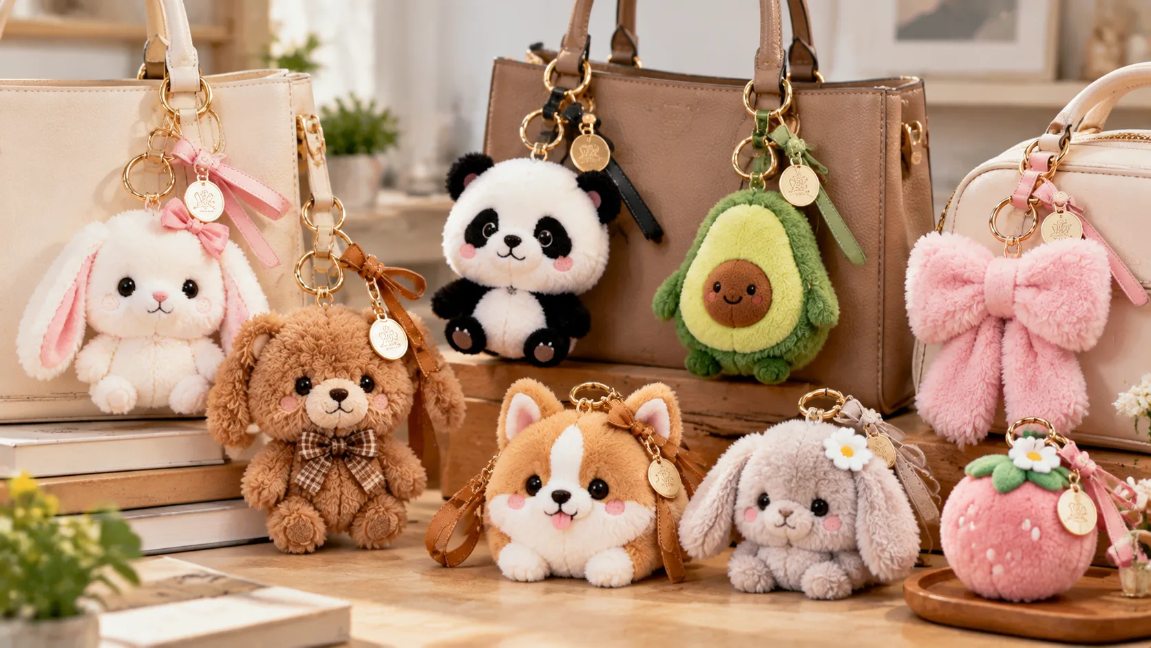 Designer Plush Bag Charms and Pendants