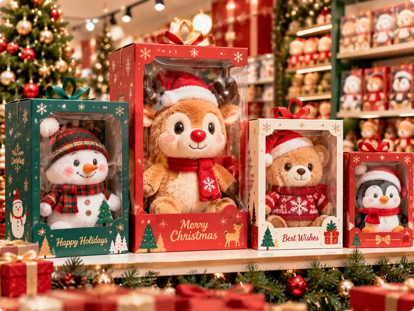 Konstruktionsmuster einer festlichen Schaufenster-Displaybox