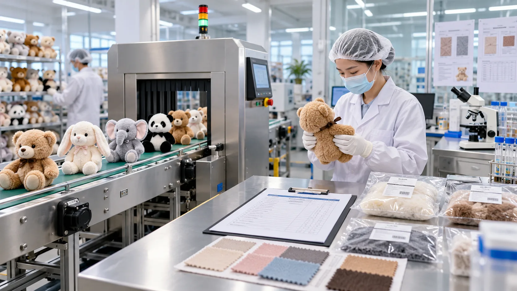 Sicherheitstests im Labor und Nadelkontrolle von Plüschtieren bei BIUBIU TOY