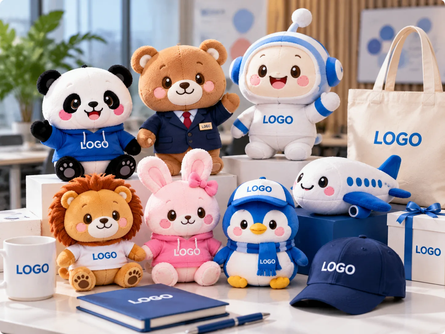 Herstellung von Plüschgeschenken und Maskottchen mit individuellem Unternehmensbranding